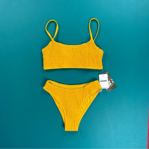 Mosmann Other - Mosmann Australia Ribbed Bikini Swim Set in Yellow Neon M NWT